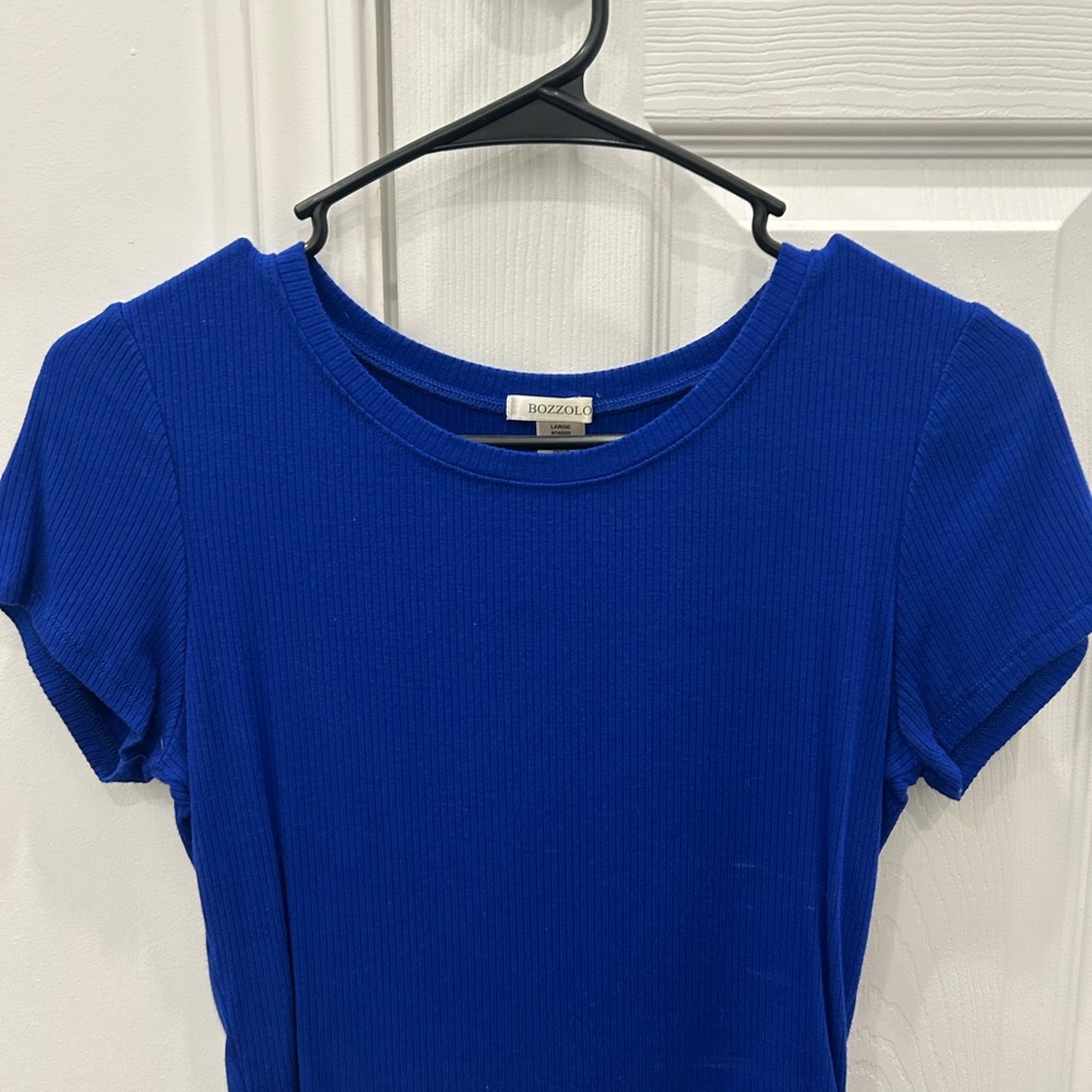No Boundaries Women's Blue Ribbed Top